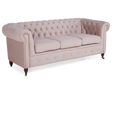 Klassesch Chesterfield Miwwelen 3 Sëtz Canapé Textil Stoft Sofa Edel Design Nei