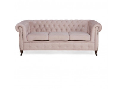 Klassesch Chesterfield Miwwelen 3 Sëtz Canapé Textil Stoft Sofa Edel Design Nei