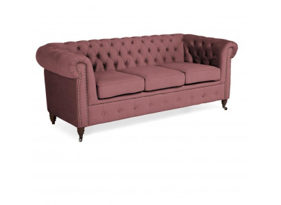 Klassesch Miwwelen Chesterfield 3-Sëtzer Couch Textil Stoff Sofa Édelt Design Nei