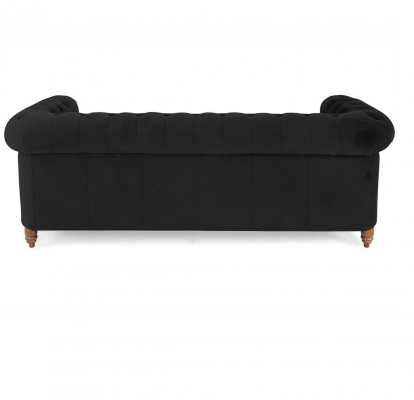 Chesterfield 3-Sëtzer Canapé Textilstoff Sofa Eedel Design Klassesch Miwwel Nei