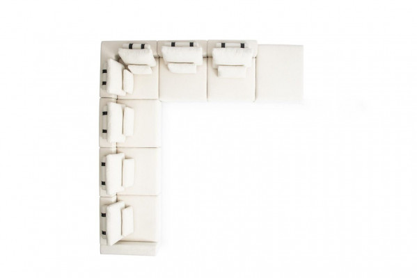 Wäiss Wunnlandschaft Wunnzëmmer L-Form Canapé Polster Designer Miwwele Stil
