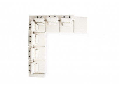 Wäiss Wunnlandschaft Wunnzëmmer L-Form Canapé Polster Designer Miwwele Stil