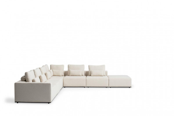 Wäiss Wunnlandschaft Wunnzëmmer L-Form Canapé Polster Designer Miwwele Stil