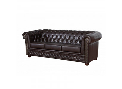 Dräisëtzer Canapé Polstersdesign Sofa 3-Sëtz Couche Salonszëmmer Brong Luxus