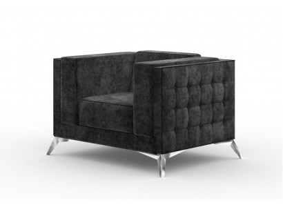 Chesterfield Fauteuil Canapé 1 Sëtz Sofa Textil Stoff Canapéen Polster Nei