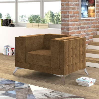 Chesterfield Sessel Fernseecouch 1-Sëtzer Sofa Stoff Couchen Polster Textil