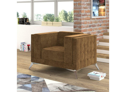 Chesterfield Sessel Fernseecouch 1-Sëtzer Sofa Stoff Couchen Polster Textil