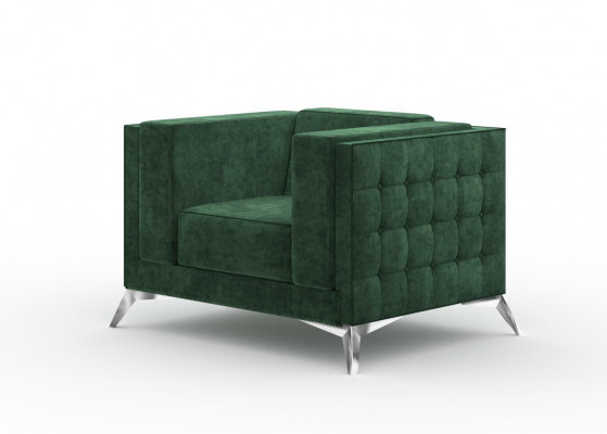 Chesterfield Fauteuil 1-Sëtz Couchen Polster Nei Fernseh Sofa Textil Stoff