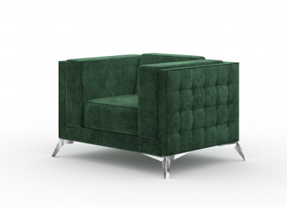 Chesterfield Fauteuil 1-Sëtz Couchen Polster Nei Fernseh Sofa Textil Stoff