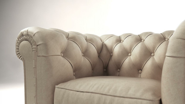 Edel Design Chesterfield Gestëppelten Fauteuil Fernseh Sëtz Lounge Club Textil