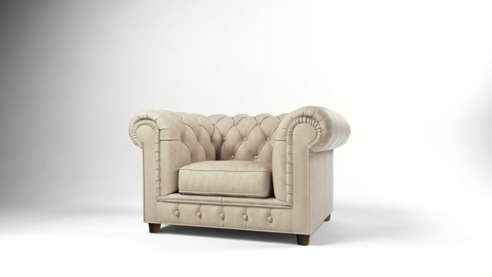 Edel Design Chesterfield Gestëppelten Fauteuil Fernseh Sëtz Lounge Club Textil