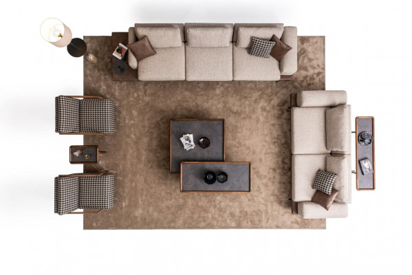 Grouss Polstersëtzgrupp Fënnefsetzer Dräisëtzer Fautteuil Wunnzëmmermébel Set