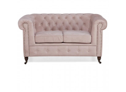 Luxus 2-Sëtzer Canapé Polstersofa Textilstoff Couches Garnitur Chesterfield Neit