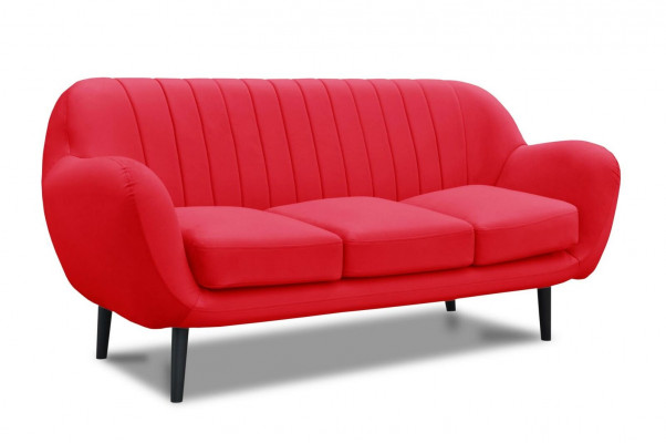 Dreiplazeg Canapé Polster Design Sofa 3er-Sëtz Sofen Zëmmer Rout Luxus Canapéen