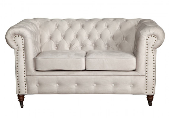 Canapé 2 Plazen Chesterfield Couch Textil Stoff Canapé Miwwelen Edel Design