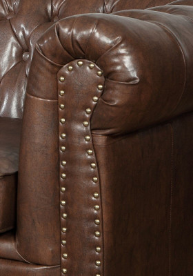 Designer 2-Sëtz Textil Sofas Couchen Nei Chesterfield Ledercouch Sofa