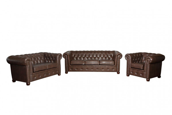Designer 2-Sëtz Textil Sofas Couchen Nei Chesterfield Ledercouch Sofa