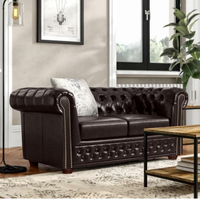 Design Canapé Zweisëtzer Couch Chesterfield Polster Set Garnitur Lieder Textil Nei