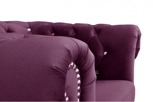 Chesterfield Textil Couch Polster 2-Sëtz-Stoff Sofas Couchen violett Zweisëtzer