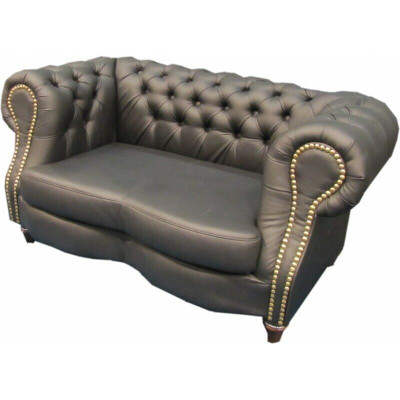 Chesterfield Lincoln 2-Sëtzer Canapé Polster Sofas Canapéen Design Sofa Club Lieder