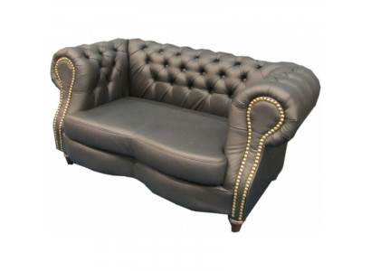 Chesterfield Lincoln 2-Sëtzer Canapé Polster Sofas Canapéen Design Sofa Club Lieder