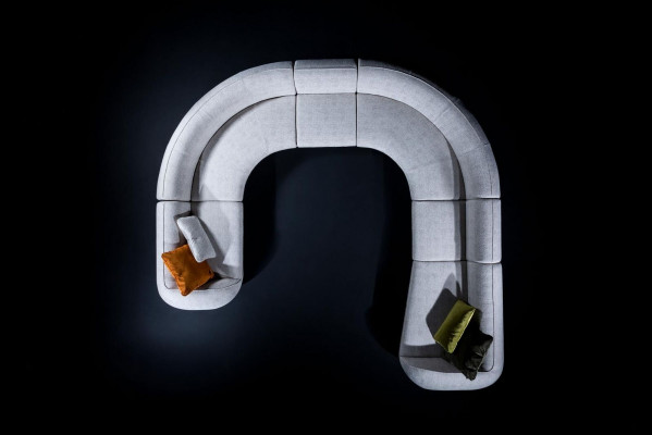 Polster U-Form Wunnlandschaft Wunnzëmmer Garnitur Luxus Canapé Modern