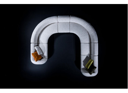 Wunnzëmmer Eckgrupp U-Form Polstersofa Luxus Polster Textil Sofa Neien