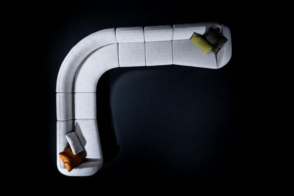 Polster Miwwelen Textil L-Form Sofa Wunnzëmmer Eck Relax Sitzgrupp Couch