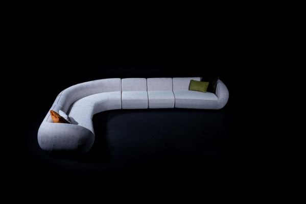 Polster Miwwelen Textil L-Form Sofa Wunnzëmmer Eck Relax Sitzgrupp Couch