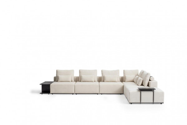 Ecksofa L-Form Luxus Wunnzëmmer Design Modern Stil Stoff Divan Garnitur