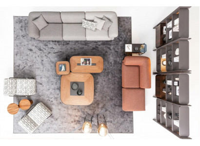 Eckcouchgruppe Polstergrupp Canapé Couch Stoff Wunnzëmmermiwwelen Modern