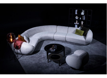 Grau Ecksofagarnitur Wunnzëmmer Polstersofa Luxus Ecksofagruppe Sofa