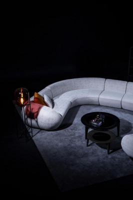 Grau Ecksofagarnitur Wunnzëmmer Polstersofa Luxus Ecksofagruppe Sofa