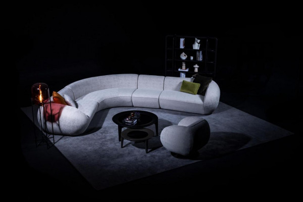 Grau Ecksofagarnitur Wunnzëmmer Polstersofa Luxus Ecksofagruppe Sofa