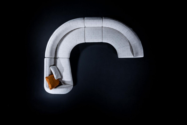 U-Form Sofa Couch Wunnzëmmer Wunnlandschaft Eckssofa Design Polster Textil