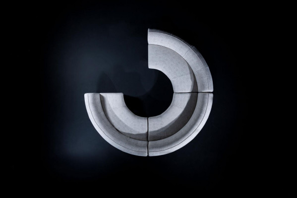 Ronddëgt U-Form Sofa Luxus Design Wunnzëmmer Sofa Relax Garnitur