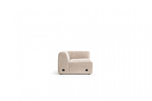 Beige L-förmeg Eckcanapé Wunnzëmmer Couch Textil Designer Modern