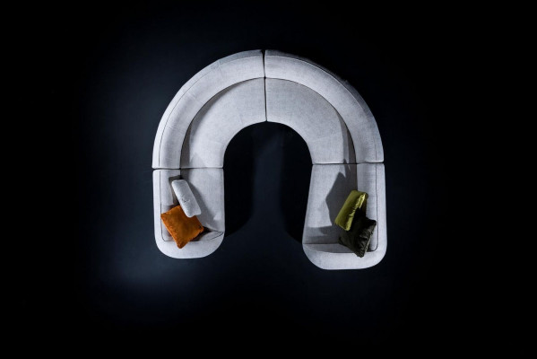 Graues Ecksofa U-Form Modern Polstercouch Wunnzëmmer-Sofa Designer