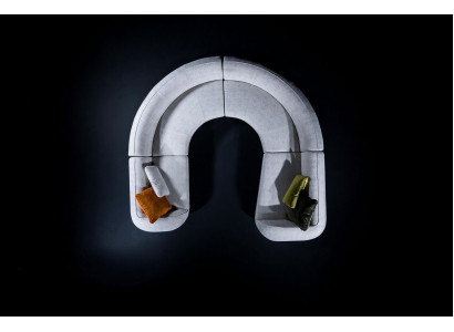 Graues Ecksofa U-Form Modern Polstercouch Wunnzëmmer-Sofa Designer