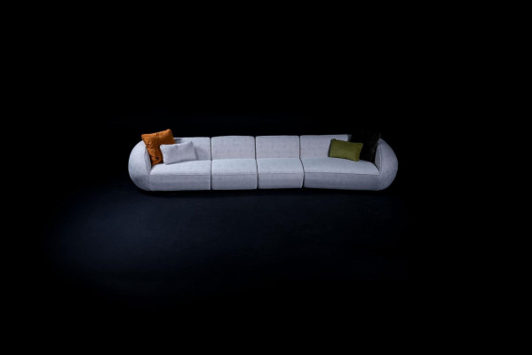 Wunnzëmmer Sofa Sechssëtzer Polstermiwwele Luxus Designer Canapé Stoff