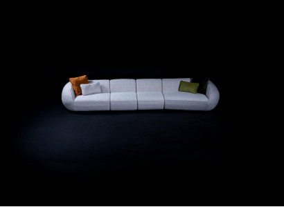 Wunnzëmmer Sofa Sechssëtzer Polstermiwwele Luxus Designer Canapé Stoff
