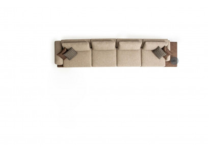 Sofa 6 Sëtzer Couche Polster Textil Luxus Wunnzëmmer Modern Miwwelen Stoff