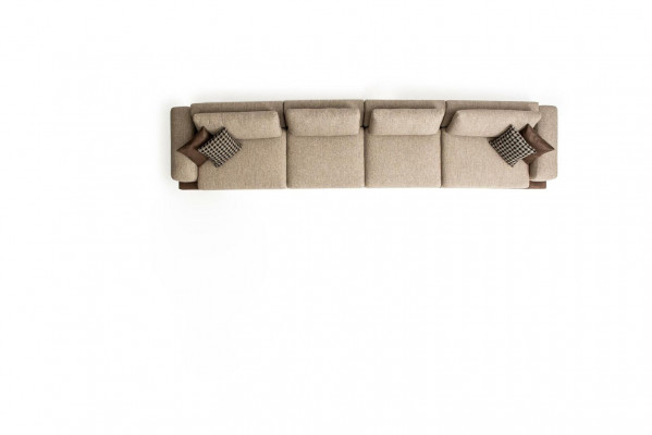 Grousst beige Sofa Polstermöbel Sechsplaze Designer Sëtzgrupp Textil