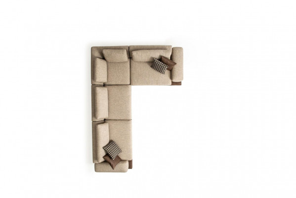 Beige Eckcouch Polstersëtzegarnitur L-Form Sofa Modern Wunnlandschaft Canapé