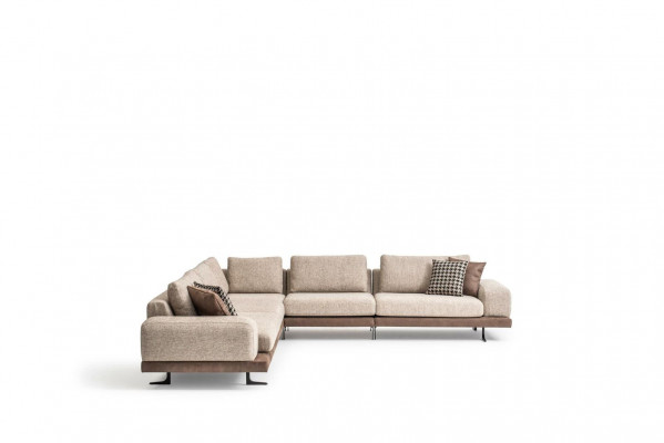 Beige Eckcouch Polstersëtzegarnitur L-Form Sofa Modern Wunnlandschaft Canapé