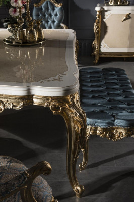 Moderne Luxus Iessdësch Eleganten Dësch klassesch Iesszëmmer Dëscher Miwwelen Gold