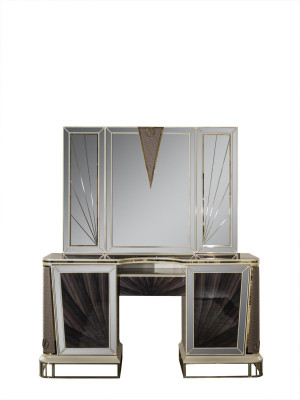 Luxus Make-up Dësch Design Konsolendësch Kommode Make-up Dëscher Spigel 2-Stéck.