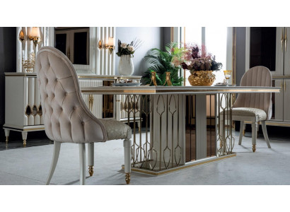 Iesszëmmer Set Wäiss Iessdësch Schéi 4x Still Modern Elegantes Design Nei 5tlg.