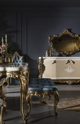 Iesszëmmer Set Beige Schafschréin Schoen Spigel Modern Luxus Design Elegantes 2 Deeler.