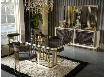 Iesszëmmer Set Gold 4x Still Iessdësch Kommode Spigel Design 7 Stéck.